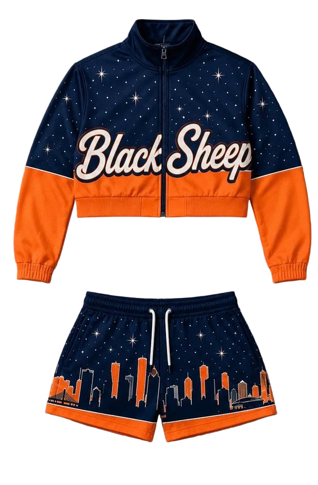 Women City Lights Cropped Top Short Set