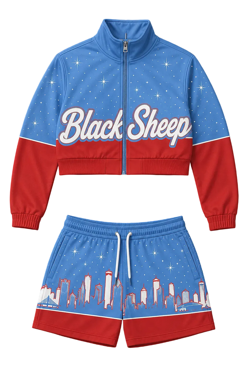 Women City Lights Cropped Top Short Set